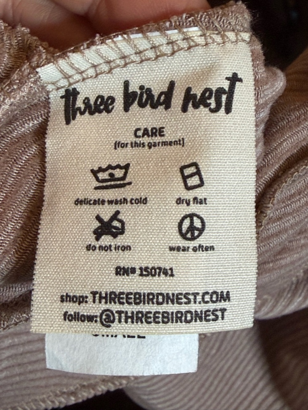 Three Bird Nest Ribbed Open-Front Cardigan in Dusty Mauve - Picture 6 of 7